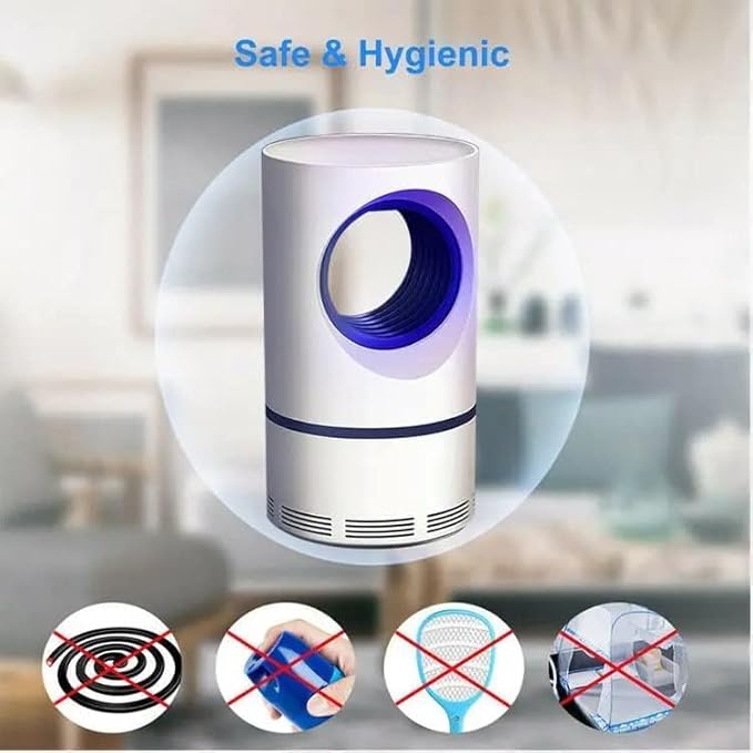 UV Electric Mosquito Killer Lamp — Indoor Bug Zapper Night Light (White)