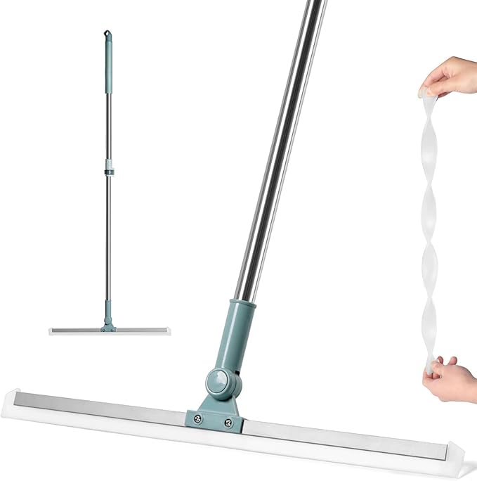 Magic Floor Squeegee Broom — 50 Inch Adjustable with 180° Rotating Head
