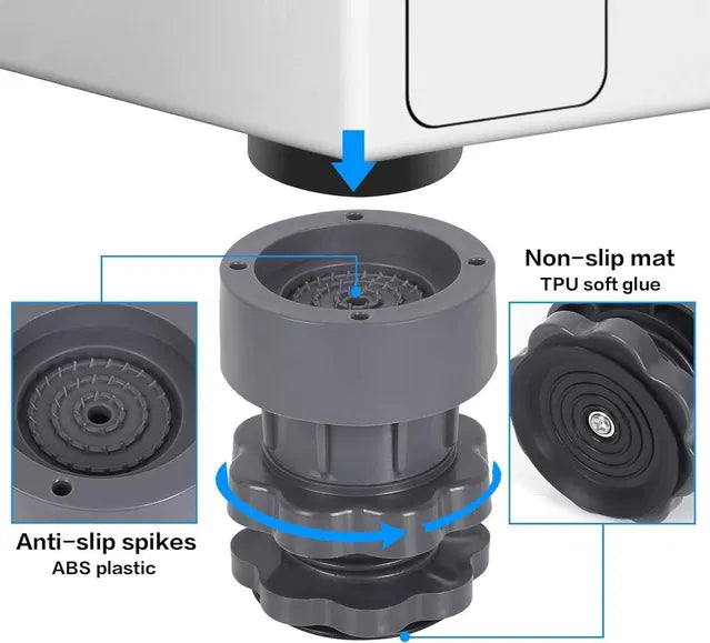 Anti-Vibration Pads for Washing Machine & Refrigerator — Set of 4